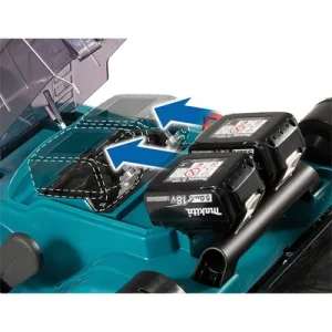 Neuve avec étiquette Tondeuse 36 V (2x18V) Makita DLM382CM2 + 2 Batteries 4 Ah + Chargeur Double 14