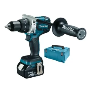 Perceuse-visseuse 18V Makita DDF458RTJ + 2 Batteries 5 Ah BL1850 + Chargeur + Coffret Makpac 2 magasin pour 14